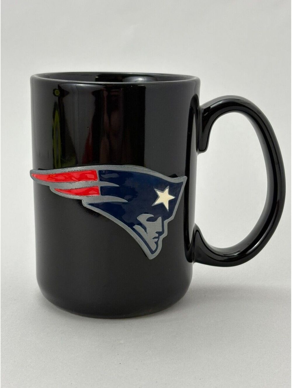 New England Patriots Black Ceramic Coffee Mug with Team Logo
